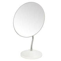 YEAKE ajustável flexível Gooseneck espelho de maquiagem, 360 rotação dobrável mesa portátil espelho de vaidade com chuveiro de apoio barbear espelho cosmético redondo grande