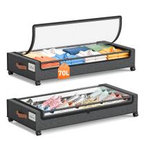 Yecaye Organizador para Armazenamento Sob a Cama 70 L com Rodas Kit com 2 Yecaye Organizador para Armazenamento Sob a Cama 70 L com Rodas Kit com 2