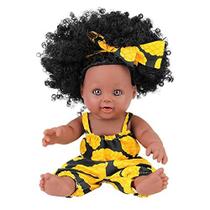 YERDOS Black Doll Afro-Americano Realista Girl Doll 12 polegadas Baby Doll Lavável Baby Doll Crianças Brinquedo Melhor Presente de Aniversário