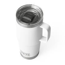 YETI Rambler 20 oz Caneca de Viagem, Aço Inoxidável, Vácuo Isolado com Tampa de Fortaleza, Branco