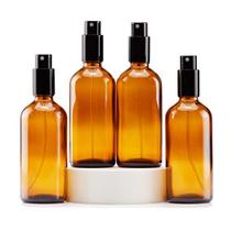 YIZHAO 4oz Amber Glass Spray Bottle para óleo essencial, frasco de pulverização pequeno vazio com névoa fina, recarregável para viagem, limpeza, colônia, perfume, planta, cabelo, aromaterapia, maquiagem, química-4pcs