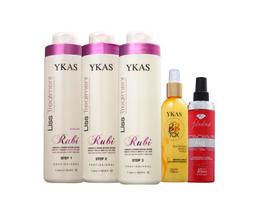 Ykas Escova Progressiva Rubi (3 x 1 litro) + Ykas Fabulous All In One + Ykas Botox Líquido Tratamento 250ml