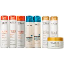 Ykas Nutri Complex Kit Leave Pequeno + Dna Repair Kit Trio Pequeno + Progressiva Orgânico 300ml