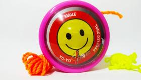 Yoyo York Smiley Profissional Rosa eixo de madeira