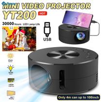 YT200 Mini Projetor De Vídeo Móvel Preto LED Suporta 1080P Home Theater Media Player Kids Mesma Tela Com Fio