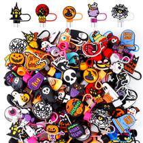 ywevyezc 50 unidades de tampa de palha de Halloween de PVC de 8 mm ywevyezc 50 unidades de tampa de palha de Halloween de PVC de 8 mm