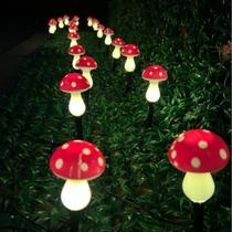 YZYOE Kit com 20 Luminárias Mini Cogumelo Vermelho LED Solar para Jardim, Luzes Quentes à Prova d'Água com 8 Modos de Iluminação YZYOE Kit com 20 Luminárias Mini Cogumelo Vermelho LED Solar para Jardim, Luzes Quentes à Prova d'Água com 8 Modos de Iluminação