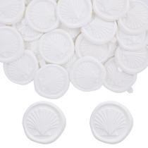 Zaamwoyy 30 Pegatinas de Sello de Cera con Diseño de Concha Marina Blanca de 3 cm