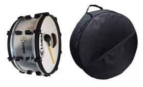 Zabumba Prata 20x18" Dupla Afin Pele Leitosa+PAD+Capa Extra