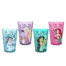 Zak Designs 14.5oz Disney Princess Nesting Tumbler Set inclui copos de plástico duráveis, Fun Drinkware é Perfeito para Crianças, 4pk (14.5oz, Belle & Jasmine & Ariel), PYRP-0731