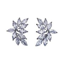 Zakol moda tira cor folha zircão cúbico brincos para mulheres brilhante cristal flor brinco jóias Zakol moda tira cor folha zircão cúbico brincos para mulheres brilhante cristal flor brinco jóias