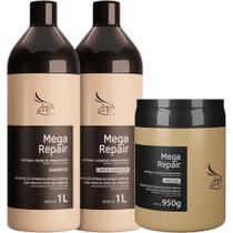 Zap Mega Repair - Kit Reconstrução Proteínas e Aminoácidos Litro Trio (3 Produtos)