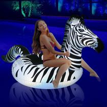 Zebra inflável flutuante de piscina com luzes FlyfreeU Solar Adults Zebra inflável flutuante de piscina com luzes FlyfreeU Solar Adults