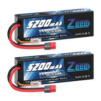 Zeee 2S Lipo Bateria 5200mAh 7.4V 50C Deans T Plug com Habitação Hard Case Bateria para 1/8 1/10 RC Veículos Car Slash RC Buggy Truggy RC Truck Racing Hobby (2 Pack)