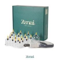 Zenai - Kit Ventosa Com 18 Copos e Bomba de Alta Sucção Ventosaterapia Massoterapia