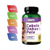 Zenith Cabelos Unhas e Pele Biotina Vit A C E Zinco 60 Caps