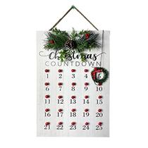 ZiMiu Natal Contagem Regressiva Pinheiros Calendário Desmanhador Calendário Contagem Regressiva Rústica Vintage Decorações de Madeira de Inverno Pendurados Placa Parede Ornamento de Arte para Interior Outdoor Holiday Home Xmas 14,8" x 10"