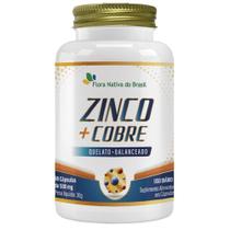 Zinco + Cobre Quelato 60 Cápsulas 500mg flora nativa do brasil