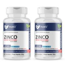 Zinco Dose Máxima 500mg / 120 cápsulas. Muwiz