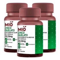 Zinco Quelato 29,59mg Mió 30 Cápsulas Kit com d unidades