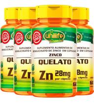 Zinco Quelato 4 X 60 Cápsulas 500mg - Unilife