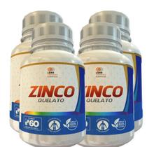 Zinco Quelato 500Mg 60 Cápsulas Kit Com 4 Potes