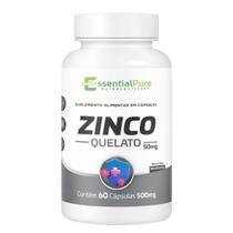 Zinco Quelato 50mg 60 Capsulas 500mg Natural - Essential Pure