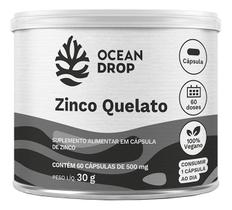 Zinco Quelato Ocean Drop 60 Cápsulas Suplemento de Zinco Zinco Quelato Ocean Drop 60 Cápsulas Suplemento de Zinco