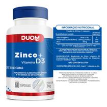 Zinco Quelato + Vitamina D3 60 Cápsulas - Duom