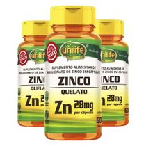 Zinco Quelato ZN 60 Cápsulas de 600mg kit com 3 Zinco Quelato ZN 60 Cápsulas de 600mg kit com 3