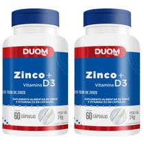 Zinco + Vitamina D3 60cps Duom Kit 2 Frascos