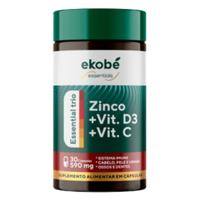 Zinco Vitamina D3 e Vitamina C Ekobé 30 Caps