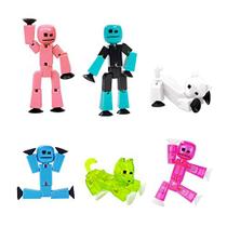 Zing Stikbot Family Pack, conjunto de 6 figuras de ação colecionáveis Stikbot, inclui 2 stikbots, 2 stikbots juniores, 1 cão e 1 gato, animação stop motion - em embalagem ecológica