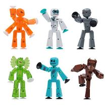 Zing Stikbot Monster Werewolf & Cyborg Pack, Conjunto de 6 Figuras de Ação De Monstros Colecionáveis Stikbot, Animação Stop Motion, Ótimo para Crianças de 4 anos ou mais