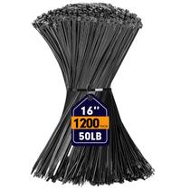 Zip Ties RAZCC 1200 unidades de cabo preto de 40 cm de nylon pesado