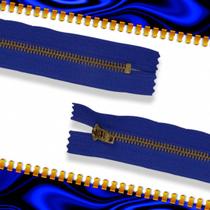 Zíper de Metal Fixo Azul Royal 15 cm - Com 10 Unidades - BRX