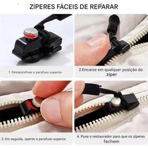 Ziper De Reparo Universal Substituição Removivel Reparador Zipper Para Jaquetas, Bolsas, Malas e Mochilas Ziper De Reparo Universal Substituição Removivel Reparador Zipper Para Jaquetas, Bolsas, Malas e Mochilas