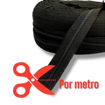 Zíper Nylon N.8 nº 8 ( Grosso ) Por Metro - Cor Preto