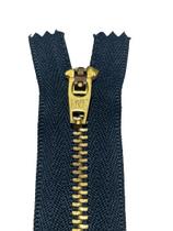 Zíper para Calças Jeans de Metal Dourado Peça Fixa 12 cm - Loja Malu