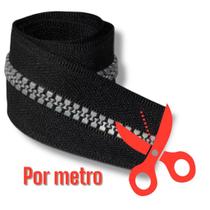 Zíper Vislon Nylon n 5 Por Metro - Cor preto com trator Cinza