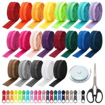 Zíperes em bobina de nylon Luxiv 5, cores variadas de 57 mm com acessórios