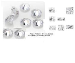 Zircônia 1.0 mm Gemstone Sintética, Corte Redondo, Branco Tamanho 1.0mm 30 Pedras