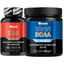 Zma 120 Caps + Bcaa 10:1:1 200g em Pó Growth Supplements