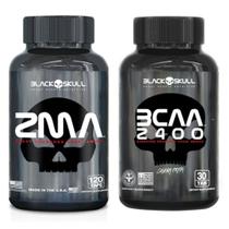 Zma 120 Caps + Bcaa 2400mg 30 Caps Black Skull