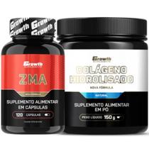 Zma 120 Caps + Colágeno em Pó 150g Growth Supplements