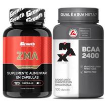 Zma 120 Caps Growth + Bcaa 2400mg 100 Caps Max Titanium