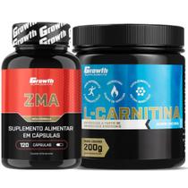 Zma 120 Caps + L-Carnitina em Pó 200g Growth Supplements