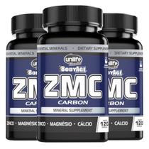 Zmc Carbon Zinco Magnésio Cálcio 120 Cáp 950Mg Kit Com 3