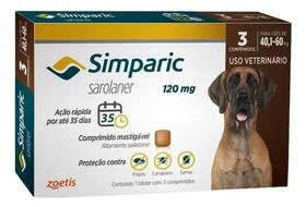 Zoetis Antipulgas Simparic 40 A 60kg Cães 120mg 3 Comprimidos Zoetis Antipulgas Simparic 40 A 60kg Cães 120mg 3 Comprimidos
