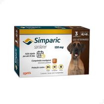 Zoetis Simparic 120mg 3 Comprimidos Cães 40.1 A 60 Kg Antipulgas e Carrapato Sarna
